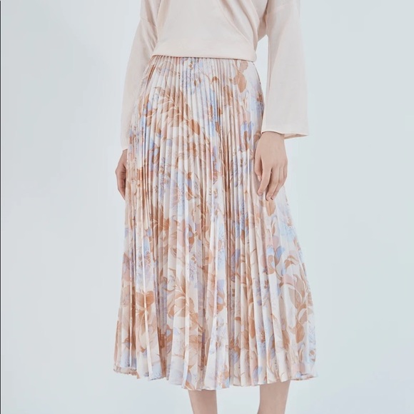 Vince Marine garden pleated midi skirt size 4 - Picture 3 of 12